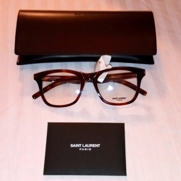 Saint Laurent Eyewear SL 286 Slim Tortoise Italy w/ leather case cert card nwot - Picture 1 of 14